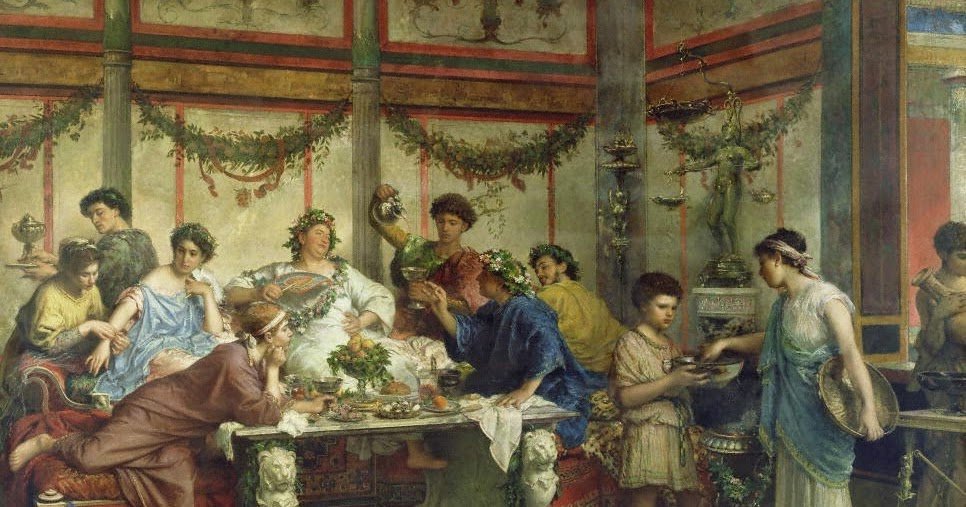 ewscena de un banquete romano