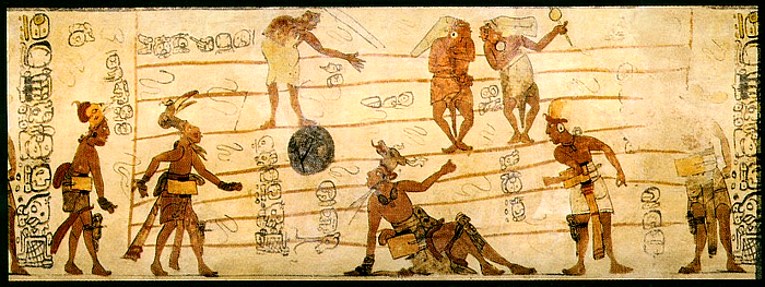 Mayas jugando al fútbol